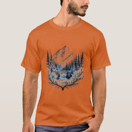 Majestic Mountain Waterfall Scene T-Shirt