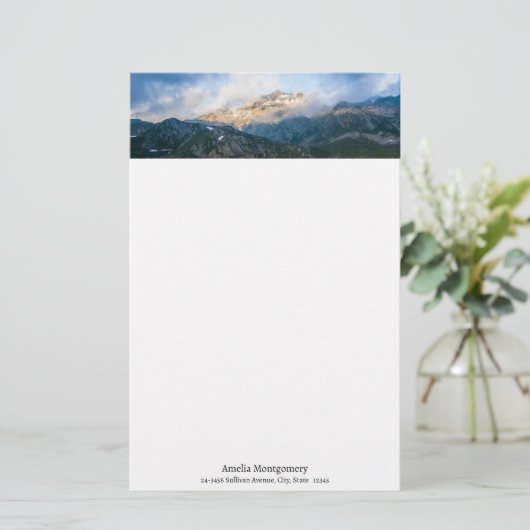 Majestic Mountains Landschaftlich Nature Foto Briefpapier (Stehend Vorderseite)