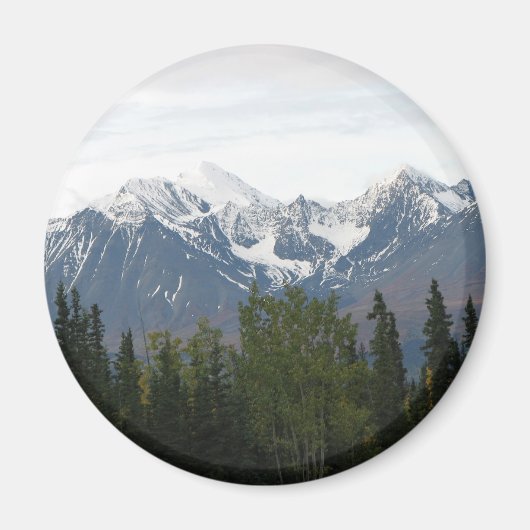 Majestic Mountains Magnificence Button Magnet (Vorne)
