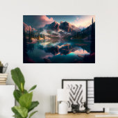 Majestic Mountains Mirror Lake mit weichem Licht Poster (Heimbüro)