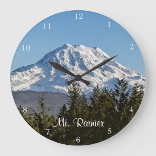 Majestic Mt. Rainier Große Wanduhr
