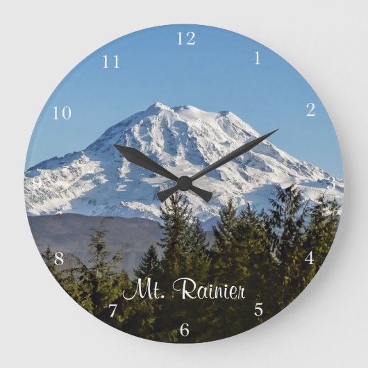 Majestic Mt. Rainier Große Wanduhr (Vorderseite)
