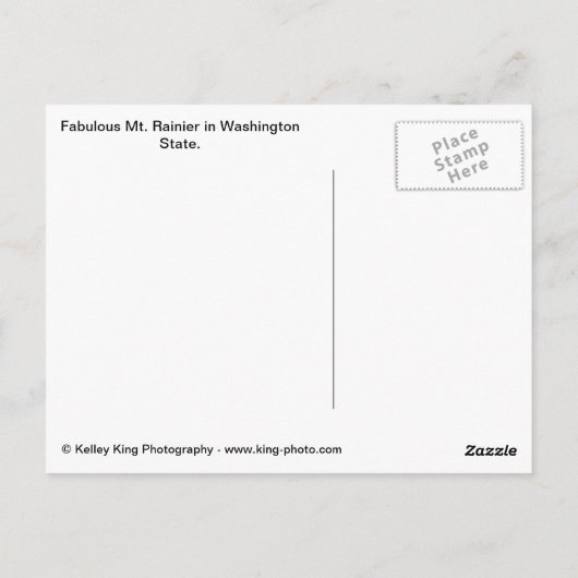 Majestic Mt Rainier Postkarte (Rückseite)
