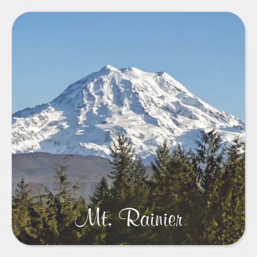 Majestic Mt Rainier Quadratischer Aufkleber (Vorderseite)