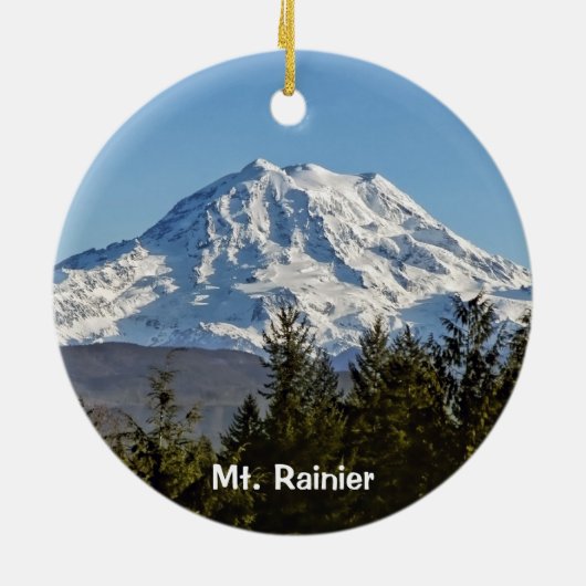 Majestic Mt Rainier Rainier 2-seitige runde Kerami Keramik Ornament (Hinten)