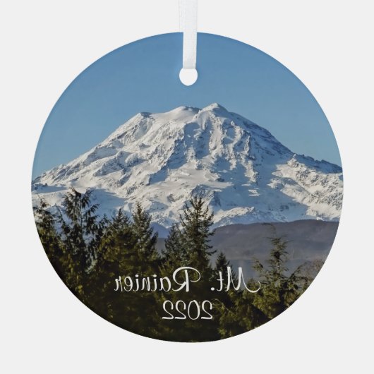 Majestic Mt Rainier, WA Ornament Aus Glas (Rückseite)