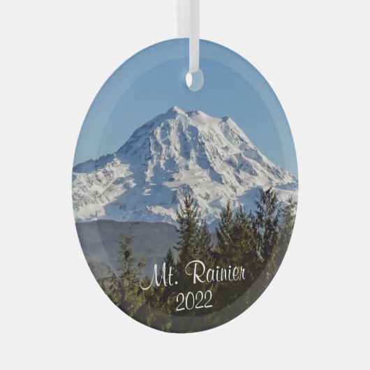Majestic Mt Rainier, WA Ornament Aus Glas (Vorderseite Rechts)