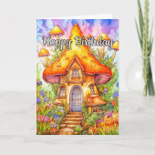 Majestic Mushroom House Illustration Karte (Vorderseite)