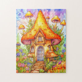 Majestic Mushroom House Illustration Puzzle