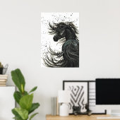 Majestic Mustang by BiHrLe Black Horse Poster (Heimbüro)