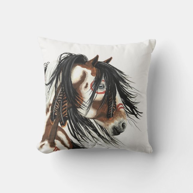 Majestic Mustang Horses American MoJo Pillow by Am Kissen (Vorderseite)