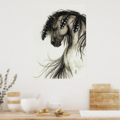 Majestic Mustang von BiHrLe Gray Horse Poster (Küche)