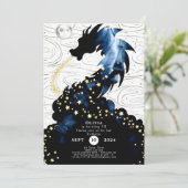 Majestic Mythical Dragon Birthday Einladung (Stehend Vorderseite)