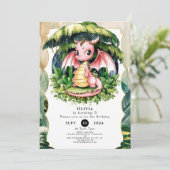 Majestic Mythical Dragon Birthday Einladung (Stehend Vorderseite)