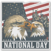 Majestic National Day Eagle Flag Patriot Decal Aufkleber (Vorderseite)
