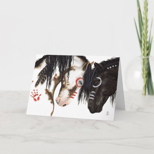 Majestic Native American Horses by BiHrLe Card Karte (Vorderseite)
