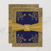 Majestic Navy and Gold RSVP Card (Vorne/Hinten)
