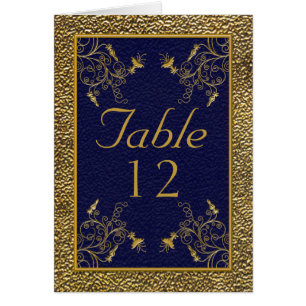 Majestic Navy and Gold Table Card