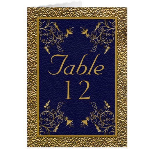 Majestic Navy and Gold Table Card (Vorne)