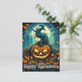 Majestic Nefarious Happy Halloween Pumpkin Postkarte (Stehend Vorderseite)