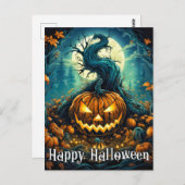 Majestic Nefarious Happy Halloween Pumpkin Postkarte (Vorne/Hinten)