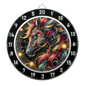 Majestic Neon Horse Adventure Design Dartscheibe (vorne)