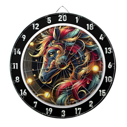 Majestic Neon Horse Adventure Design Dartscheibe (vorne)