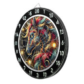 Majestic Neon Horse Adventure Design Dartscheibe (Vorderseite rechts)