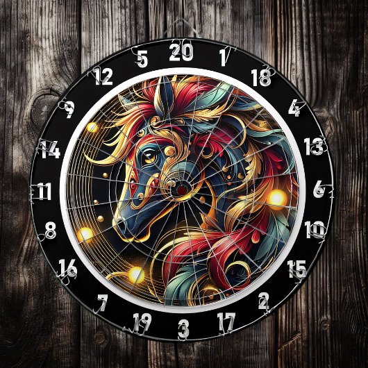 Majestic Neon Horse Adventure Design Dartscheibe