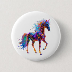 Majestic Neon Horse Button