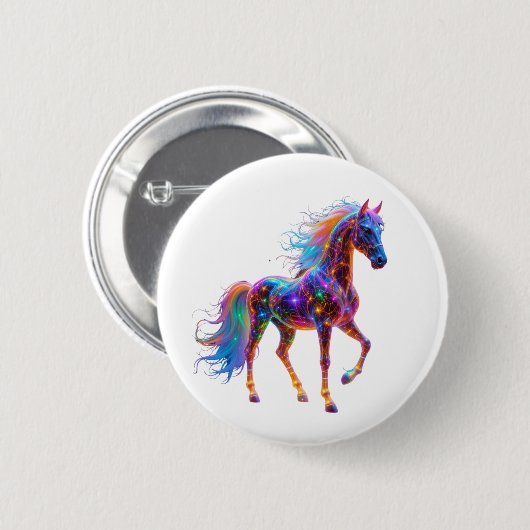 Majestic Neon Horse Button (Vorne & Hinten)
