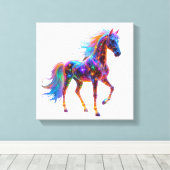 Majestic Neon Horse Leinwanddruck (Insitu (Holzboden))