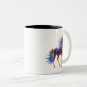Majestic Neon Horse Zweifarbige Tasse (VorderseiteRechts)