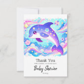 Majestic Niedlich Delphin Baby Dusche Dankeskarte (Vorderseite)