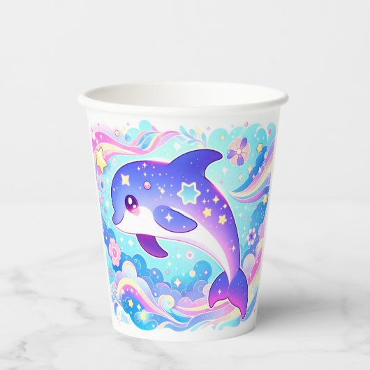 Majestic Niedlich Delphin Baby Dusche Pappbecher (Vorderseite)