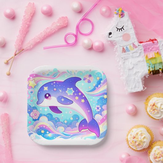 Majestic Niedlich Delphin Baby Dusche Pappteller (Party)