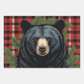 Majestic Northern Black Bären Wrapping Paper Geschenkpapier Set (Vorderseite)