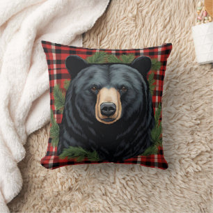 Majestic Northern Black Bear Pillow Kissen