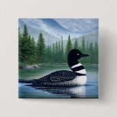 Majestic Northern Wilderness Loon Button (Vorderseite)