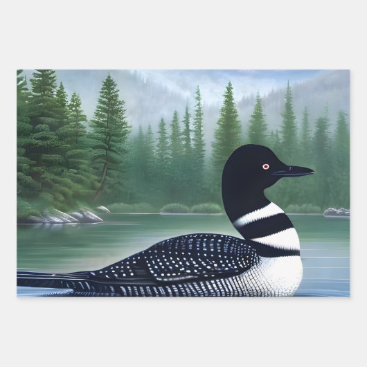 Majestic Northern Wilderness Loon Geschenkpapier Set (Vorderseite 3)
