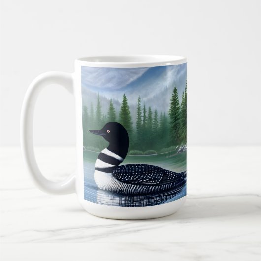 Majestic Northern Wilderness Loon Kaffeetasse (Links)