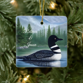 Majestic Northern Wilderness Loon Keramikornament