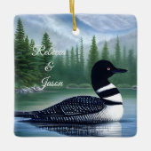 Majestic Northern Wilderness Loon Keramikornament (Vorderseite)
