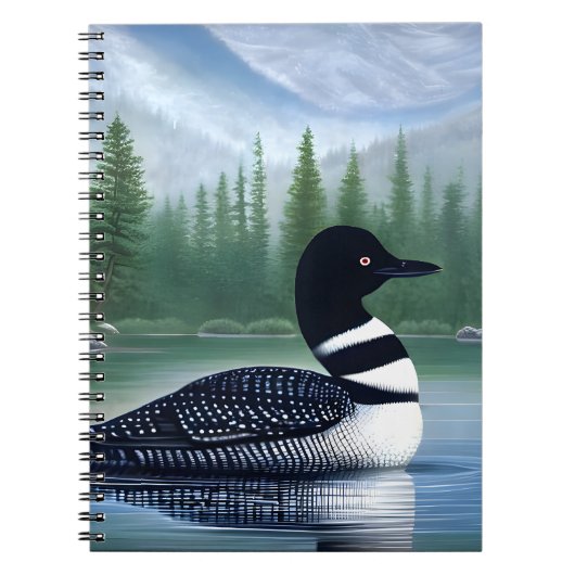 Majestic Northern Wilderness Loon Notizblock (Vorderseite)