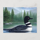 Majestic Northern Wilderness Loon Postkarte (Vorderseite)