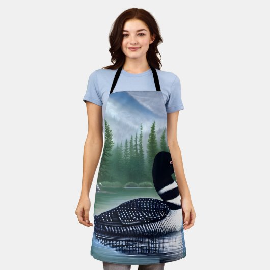 Majestic Northern Wilderness Loon Schürze (Getragen)