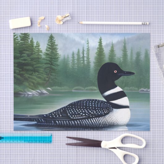 Majestic Northern Wilderness Loon Seidenpapier (Handwerk)