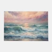 Majestic Ocean Sunset Waves Wasserfarbenküste Fußmatte (Vorderseite)