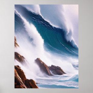 Majestic Ocean Waves Malerei Poster
