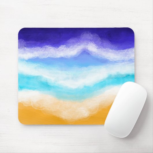 Majestic Ocean Waves Sandstrand Mousepad (Mit Mouse)